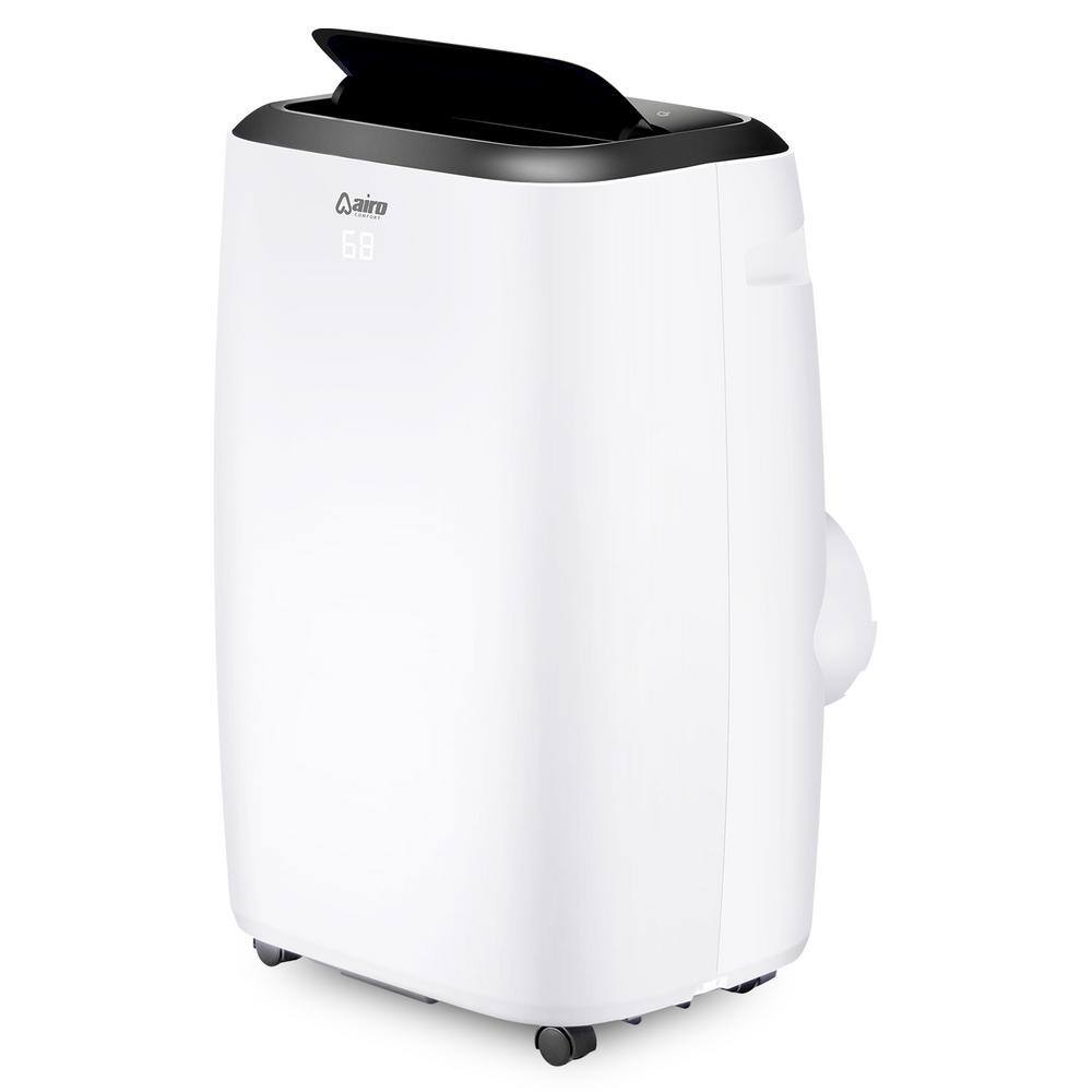 AIRO COMFORT AIRO-AirCond-14K 14.000 BTU 115-Volt Portable Air Conditioner Cools 500 Sq. Ft. with Dehumidifier Function and LCD Remote White