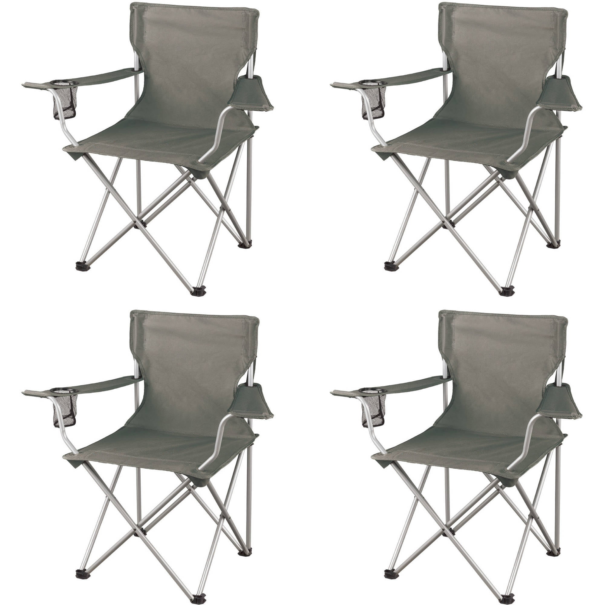 Ozark Trail Classic Folding Camp Chairs. with Mesh Cup Holder.Set of 4. 32.10 x 19.10 x 32.10 Inches