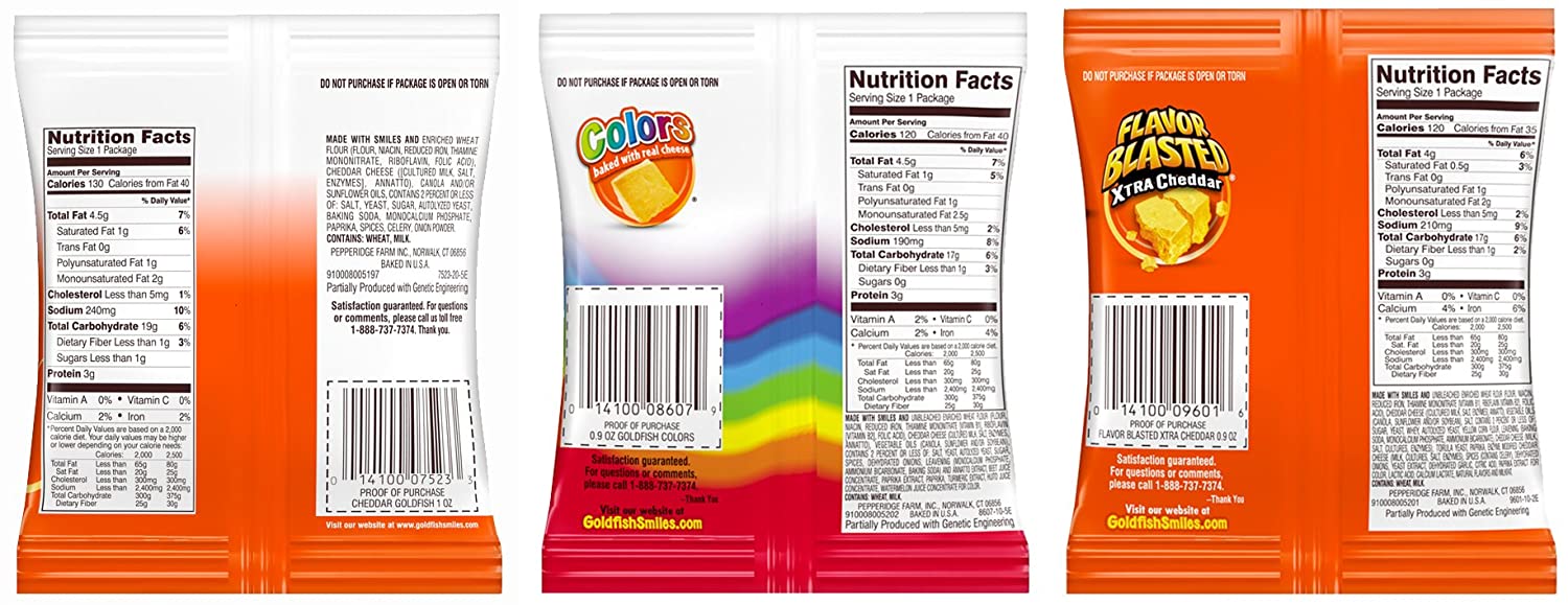 Pepperidge Farm Goldfish Variety Pack Crackers. 37.6 Ounce Snack Packs. 40 Count Box