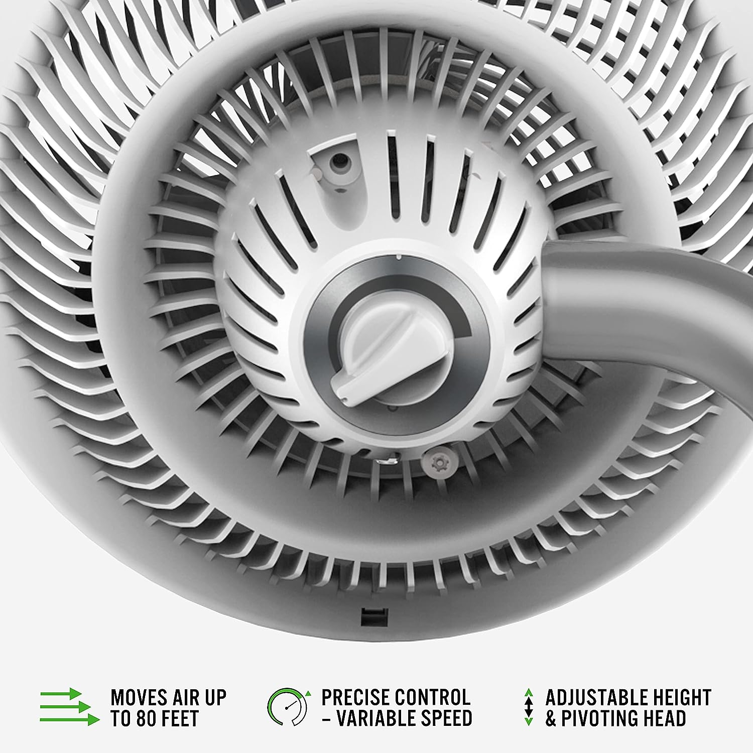 Vornado 693DC Energy Smart Mid-Size Air Circulator Fan with Variable Speed Control and Adjustable Height. White