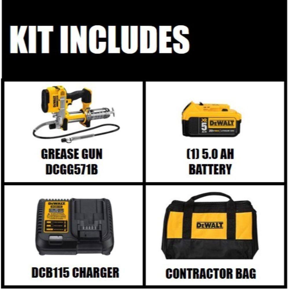 DEWALT DCB205CKW571B ATOMIC 20V MAX Cordless Brushless 4-1/2 in. Circular Saw. (1) 20V MAX XR Premium Lithium-Ion 5.0Ah Battery. and Charger