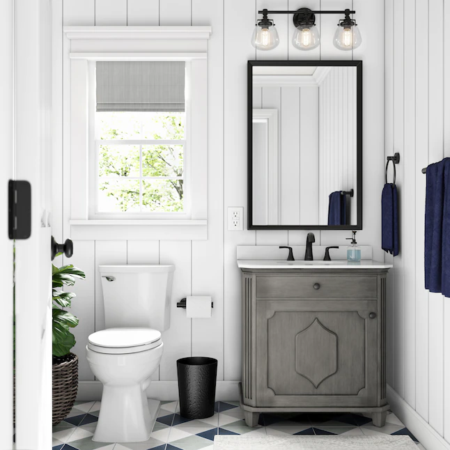 Pfister LF-049-RCHB Rancho Matte Black 2-handle Widespread WaterSense Mid-arc Bathroom Sink Faucet with Drain