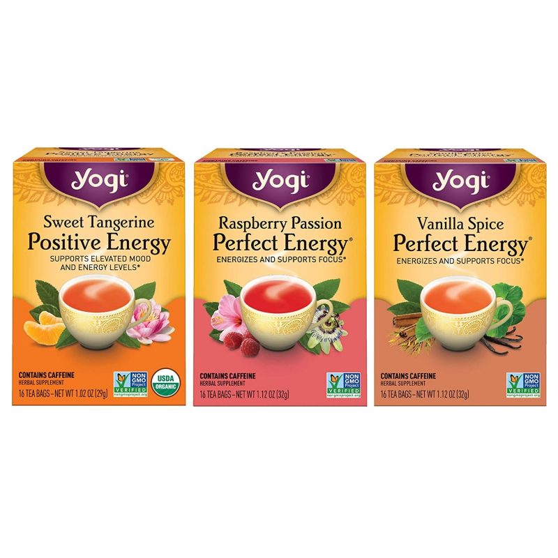 Yogi Tea Energy Tea Variety Pack Sampler. 3 Pack. 48 Tea Bags