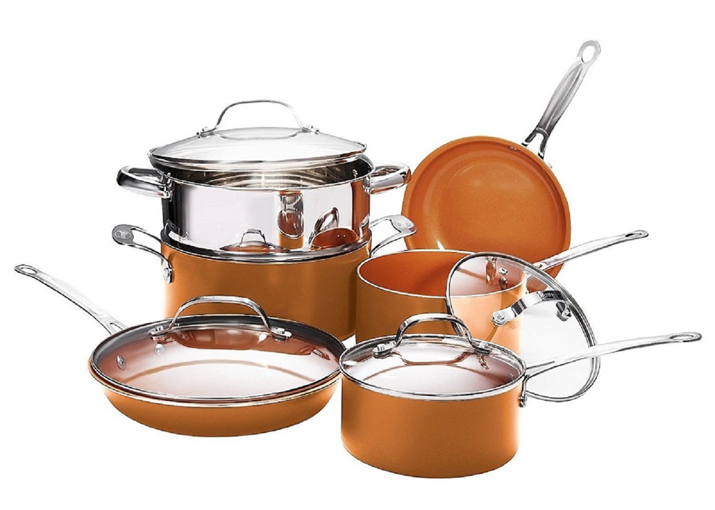 Gotham Steel 10Pc Pots and Pans Set Nonstick Cookware Set Copper