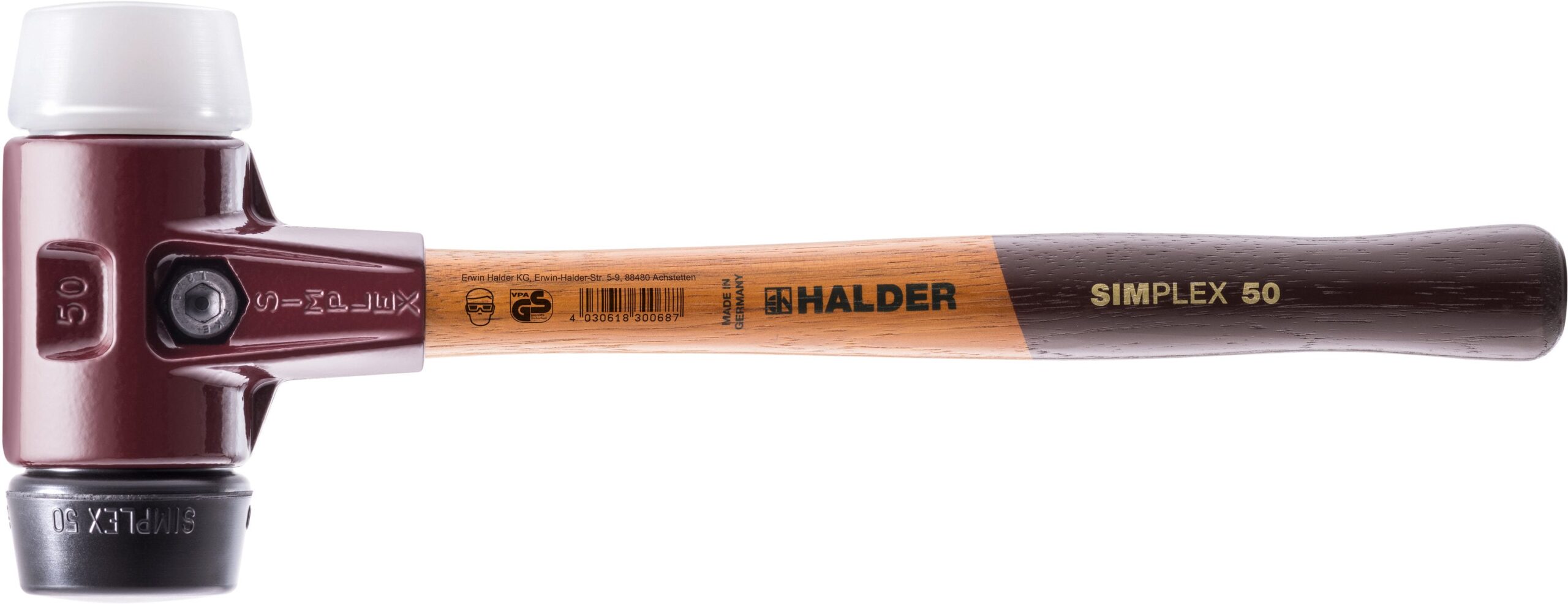 Halder 6.1069-lb Smooth Face Plastic Head Wood Soft-faced Specialty Hammer