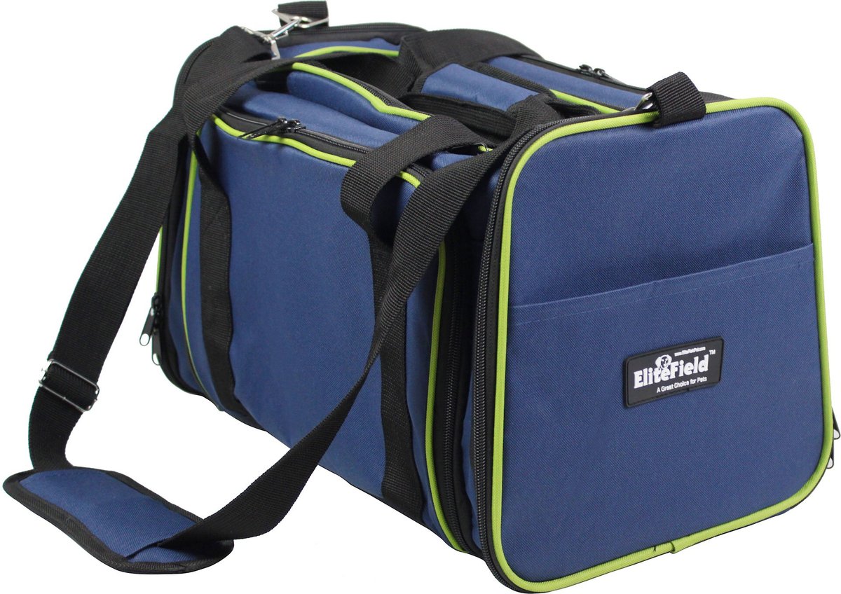 EliteField Expandable Soft Airline-Approved Pet Carrier Bag. Navy Blue