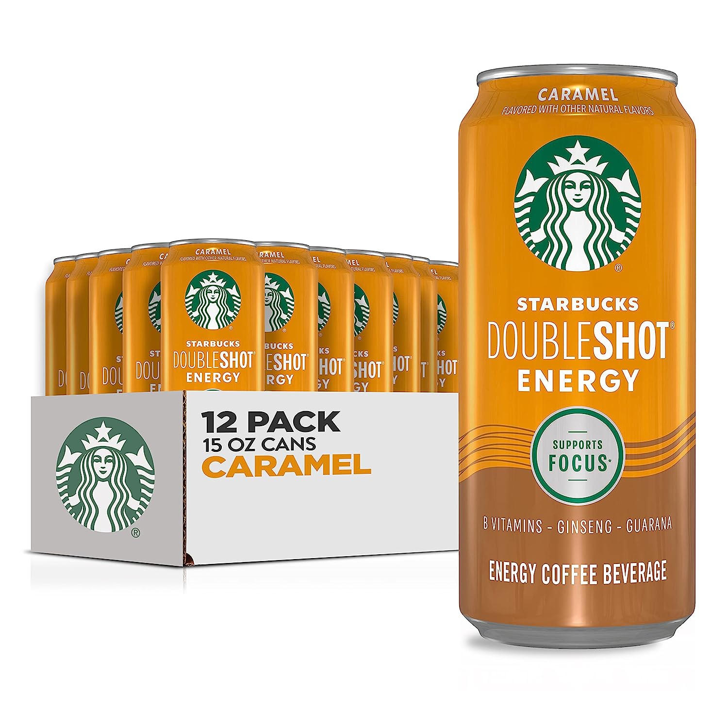 Starbucks Doubleshot Energy Drink Coffee Beverage. Caramel. 15 oz Cans (12 Pack)