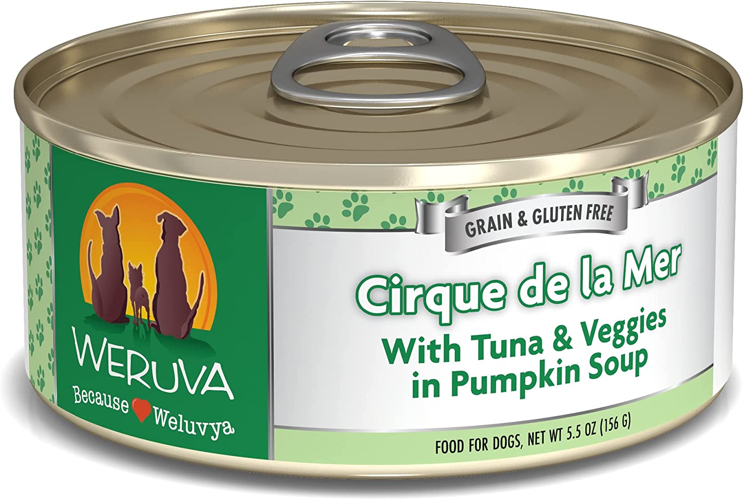 Weruva Cirque De La Mer with Tuna & Veggies in Pumpkin Soup Grain-Free Canned Dog Food 5.5 Ounce (Pack of 24)