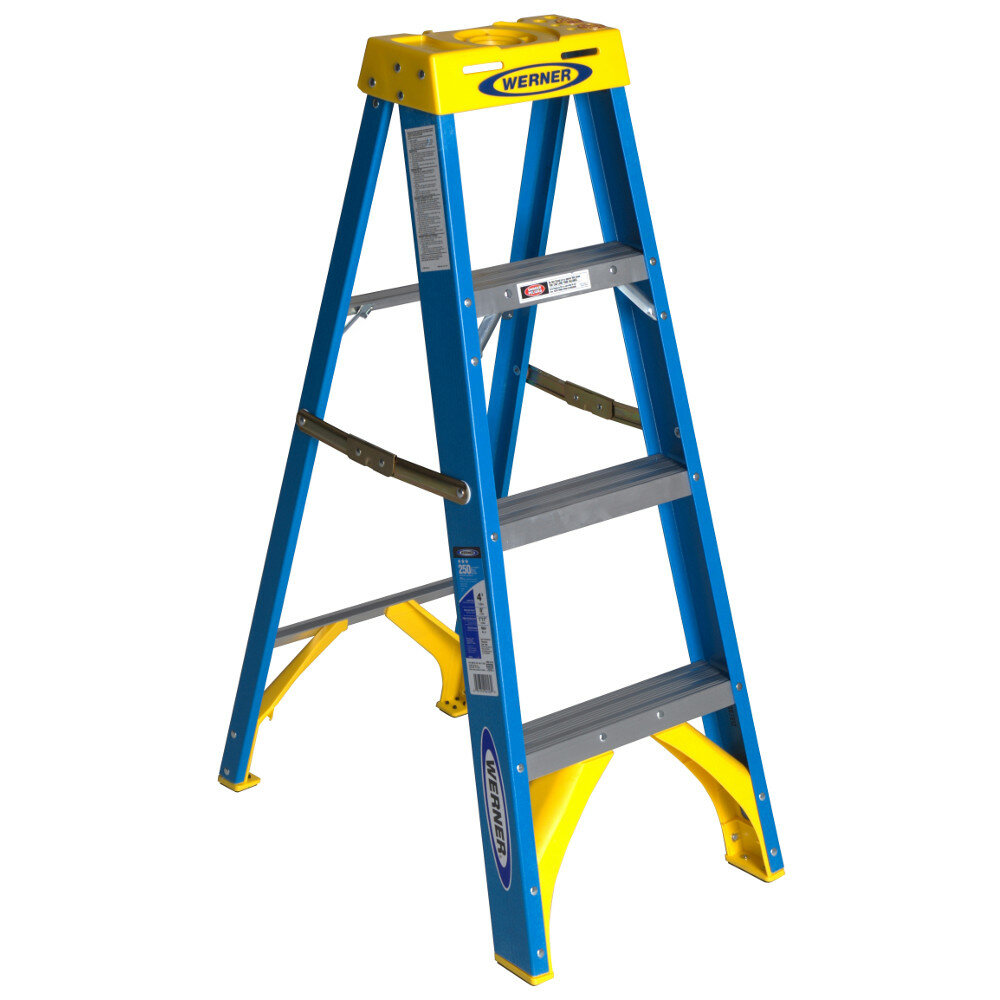 Werner 4 ft Fiberglass Step Ladder with 250 lb. Load Capacity