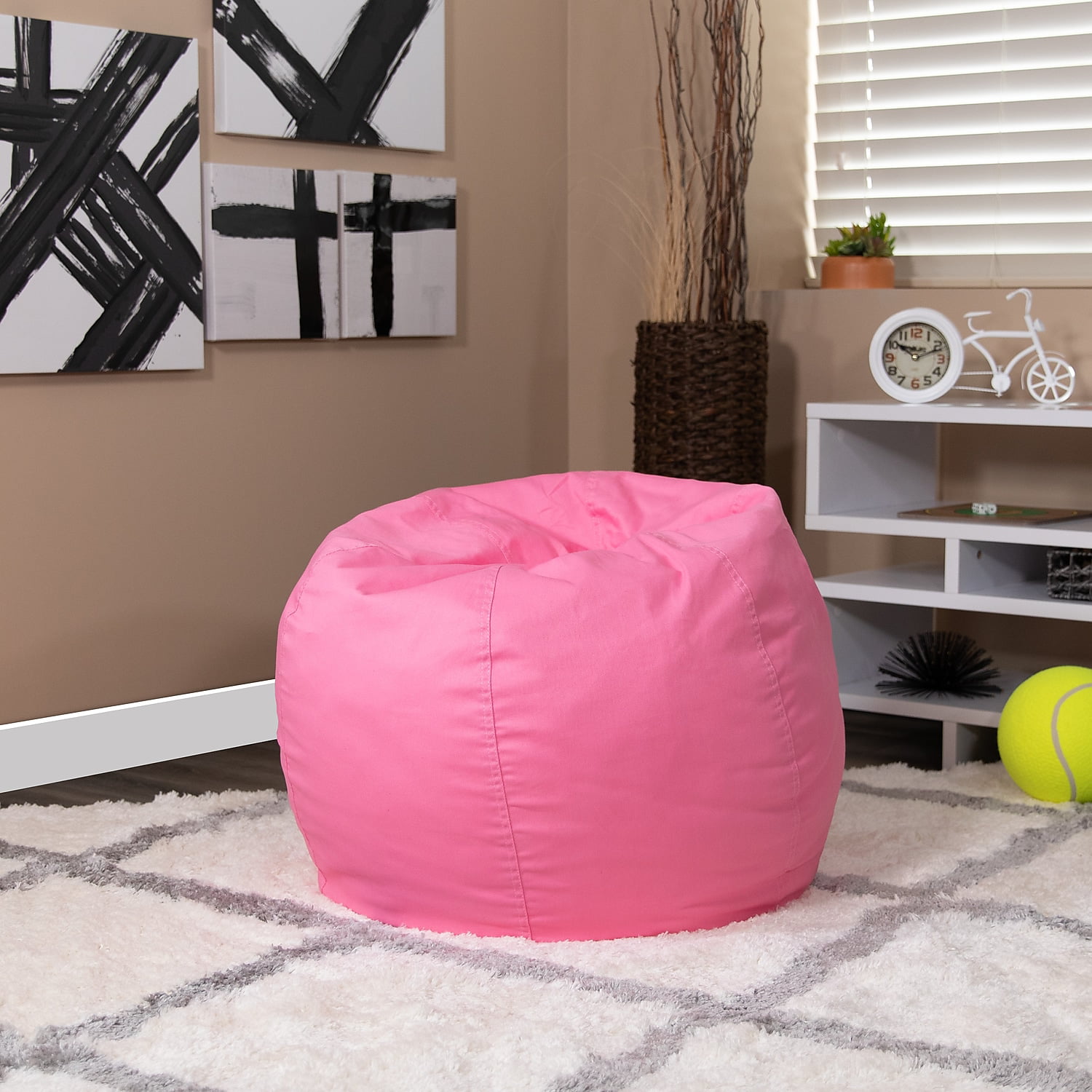 Flash Furniture Dillon Kids Bean Bag Chair. Light Pink