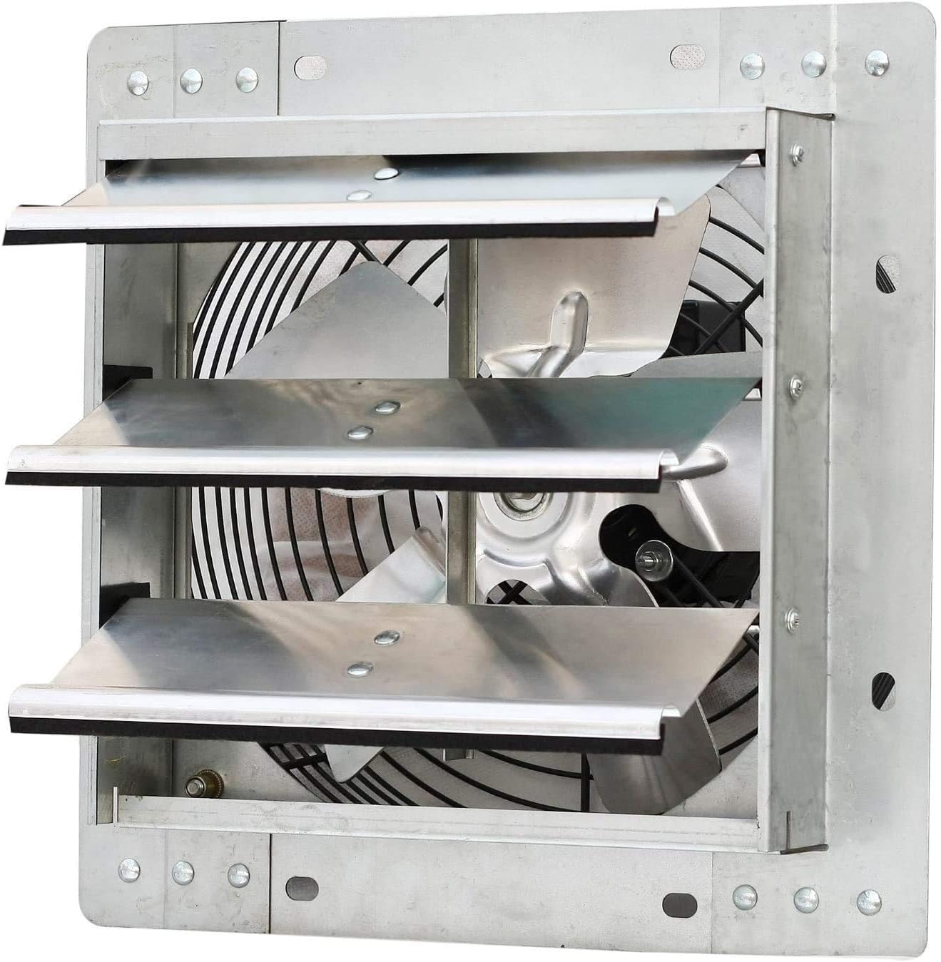 iLiving ILG8SF10V - 10″ Wall Mounted Exhaust Fan - Automatic Shutter - Variable Speed - Vent Fan For Home Attic. Shed. or Garage Ventilation. 820 CFM. 1200 SQF Coverage Area (Power Cord Not Included)