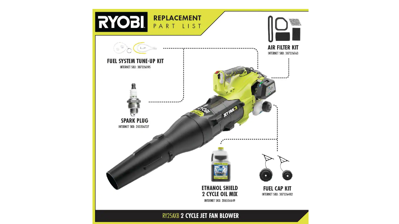 RYOBI RY25AXB 160 MPH 520 CFM 25cc Gas Jet Fan Blower