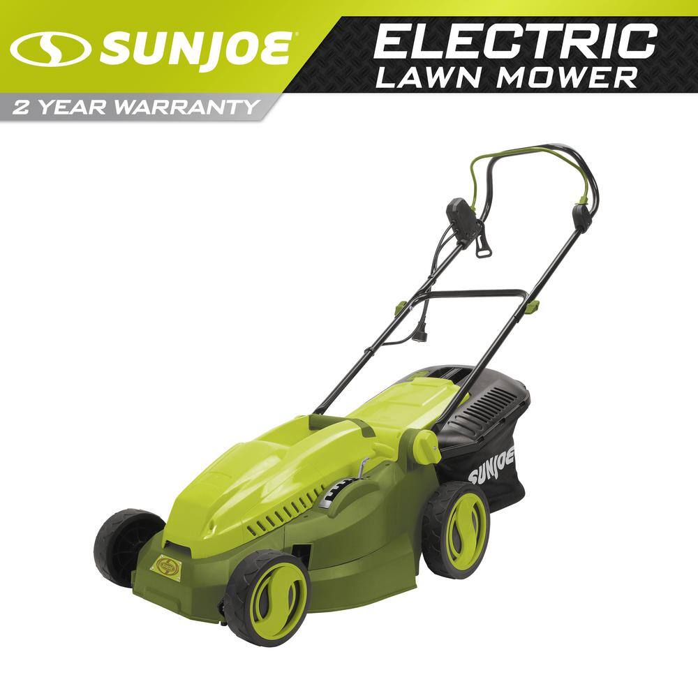Sun Joe MJ402E 16 in. 12 Amp Corded Electric Walk Behind Push Mower with Mulcher
