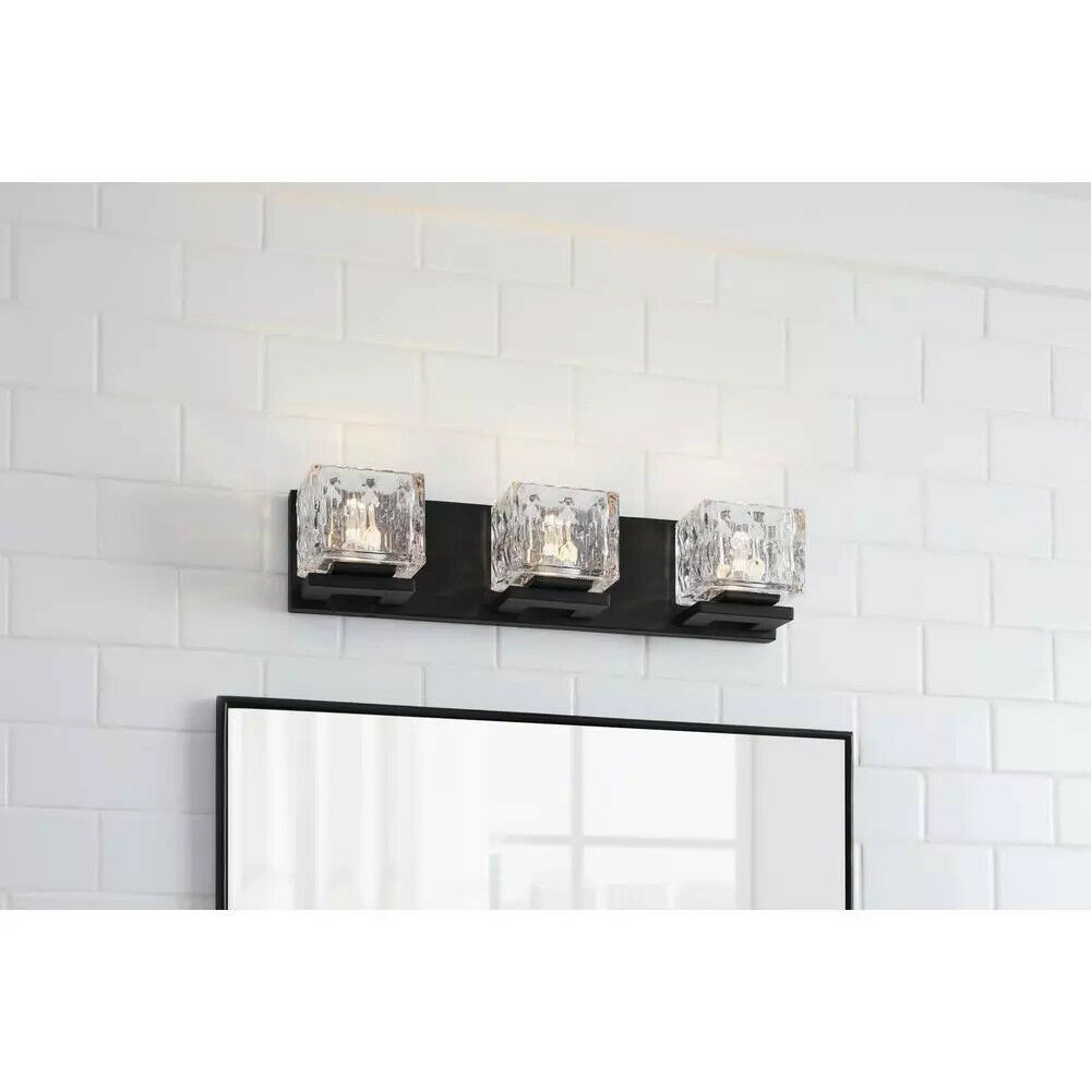 Home Decorators Collection Tulianne 19.5 in. 3-Light Coal LED Vanity Light Bar