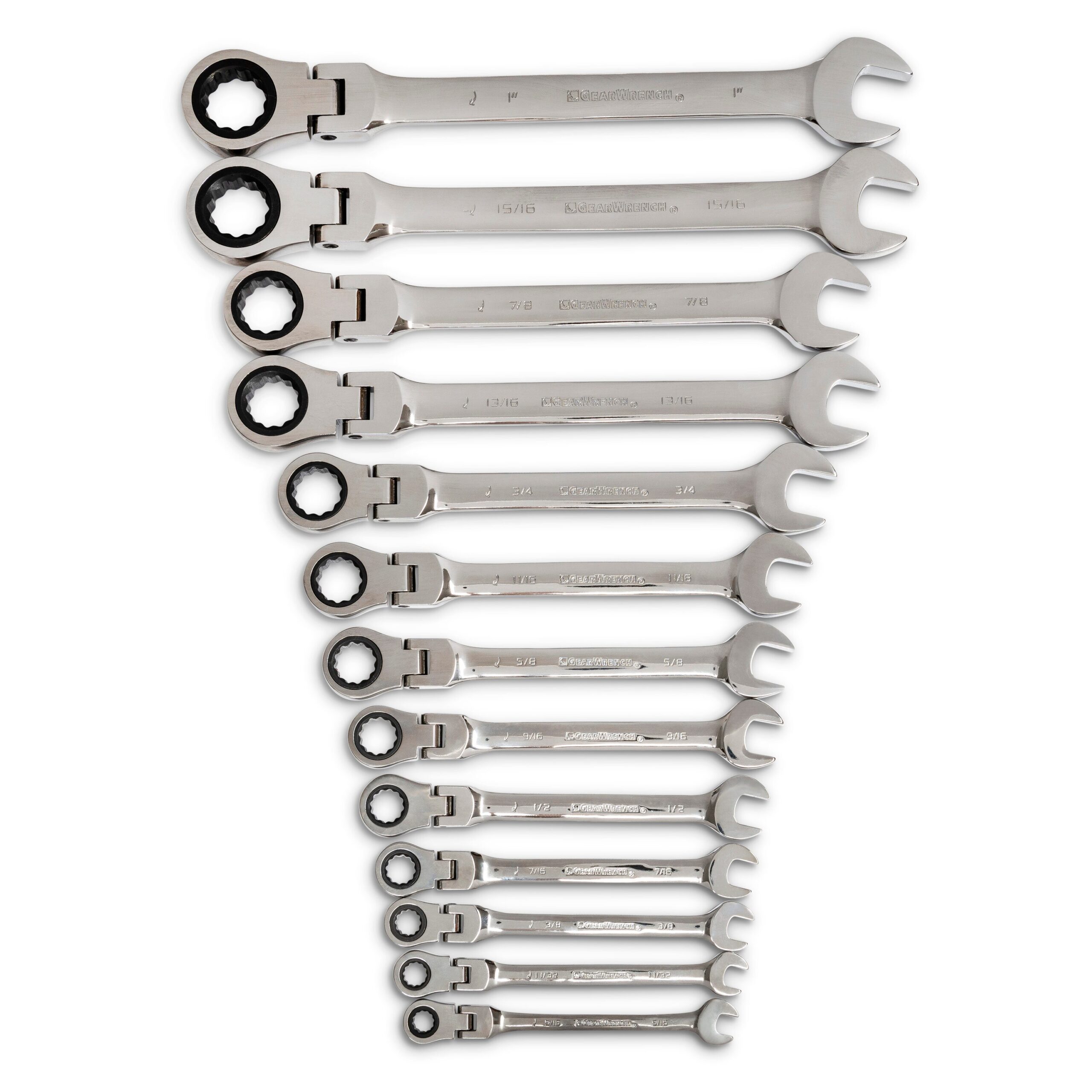 GEARWRENCH 13-Piece Set 12-point Standard (SAE) Flexible Head Ratchet Wrench