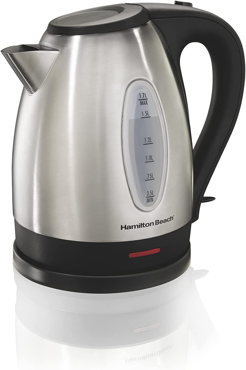 Hamilton Beach Electric Tea Kettle. Water Boiler & Heater. 1.7 Liter. Cordless Serving. 1500 Watts for Fast Boiling. Auto-Shutoff and Boil-Dry Protection. Stainless Steel (40880)