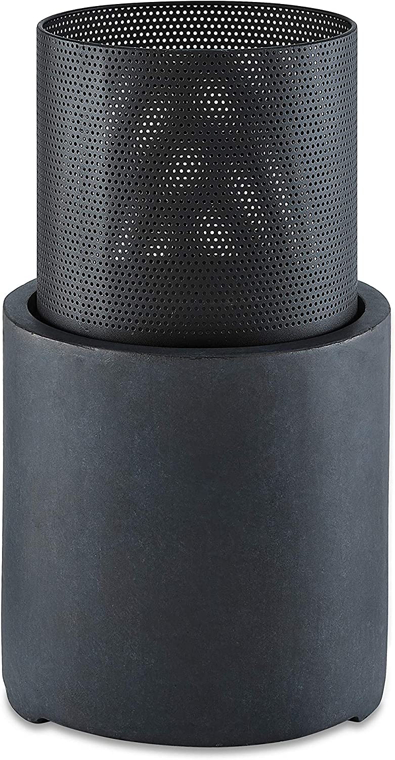 DANYA B TFE980082 22 in. Wood Burning Faux Stone Fire Column Chimenea