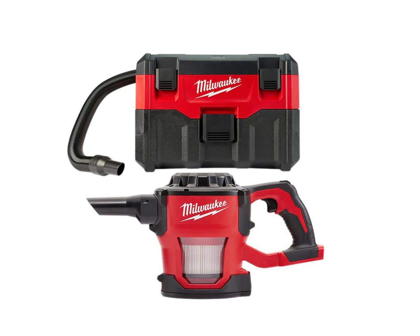 Milwaukee 0880-20-0882-20 M18 18-Volt 2 Gal. Lithium-Ion Cordless Wet/Dry Vacuum with M18 Compact Vacuum (2-Tool)