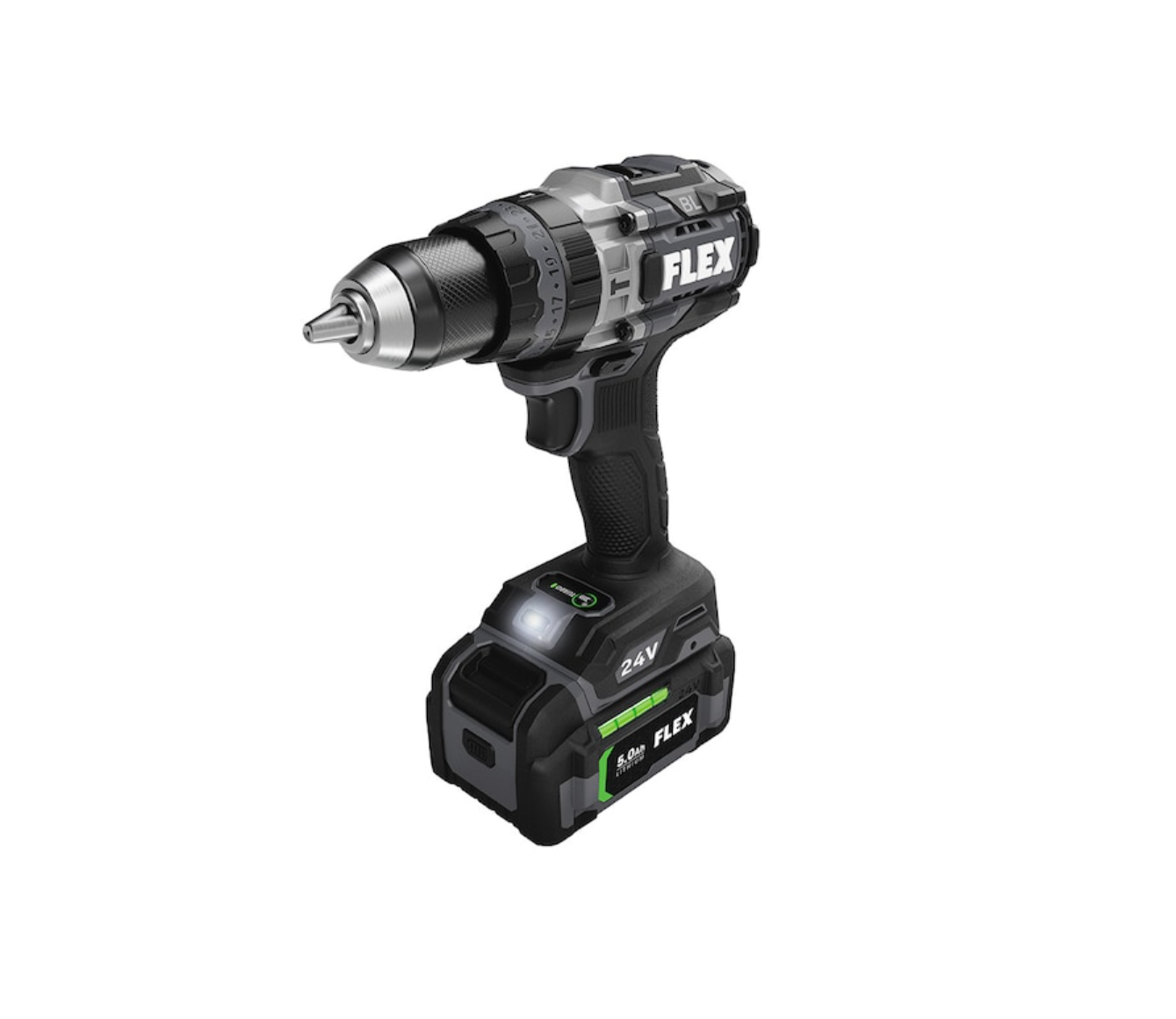 FLEX FXM202-2B 24V Hammer Drill With Turbo Mode And Quick Eject Impact Driver Kit with Soft Case (2 Li-ion Batteries Included and Charger Included)