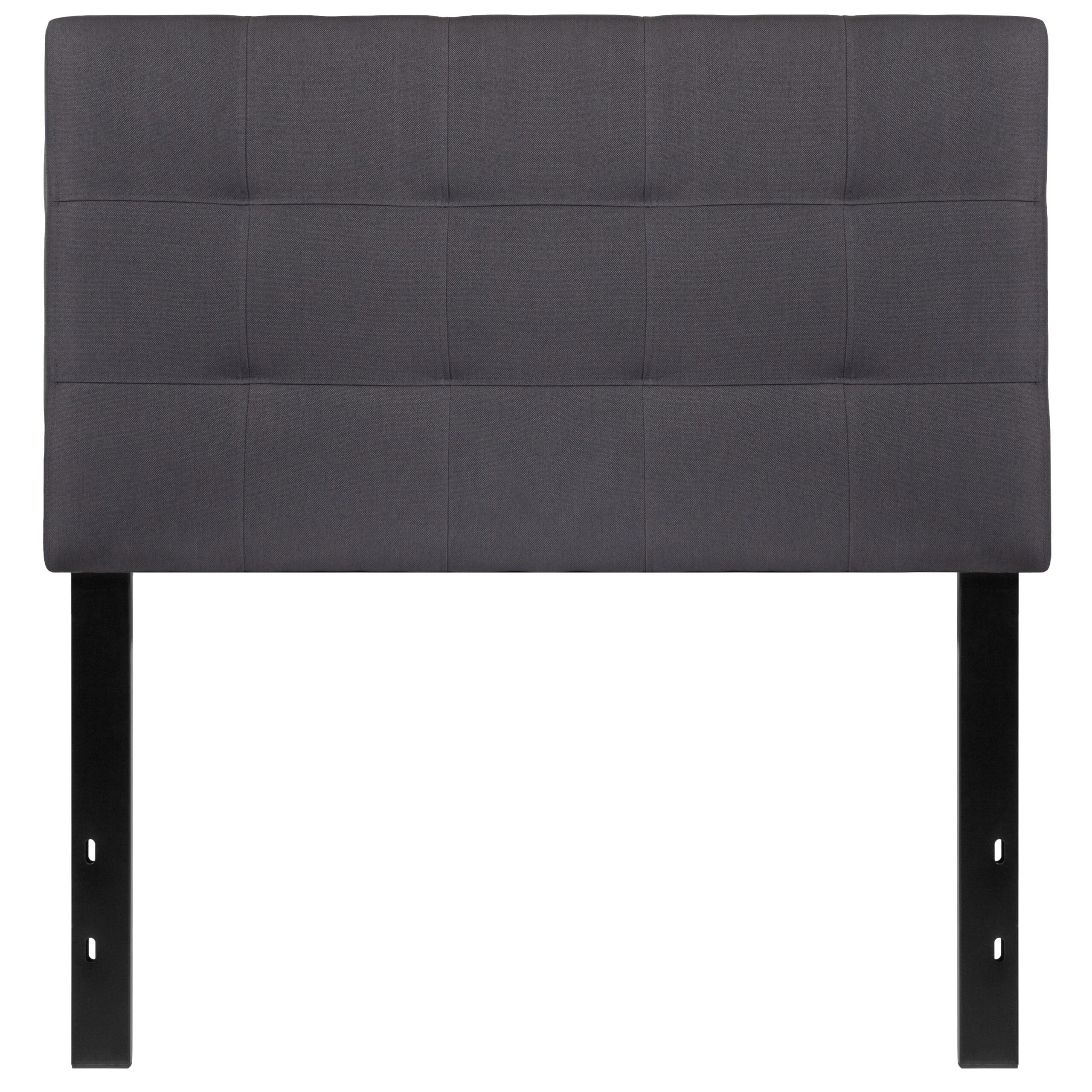 Flash Furniture Bedford Tufted Upholstered Twin Size Headboard in Dark Gray Fabric