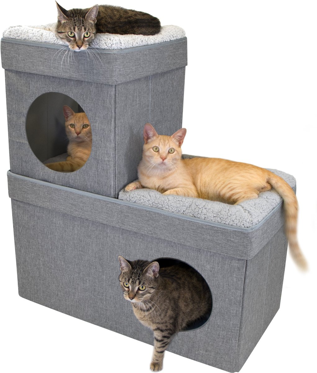 Kitty City  Gray Polyester Rectangular in Cat Bed (For Medium)