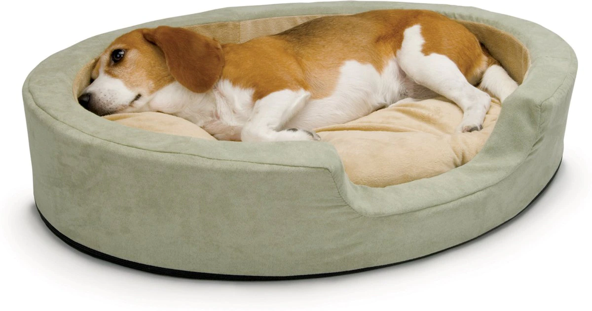 K&H Pet Products Thermo-Snuggly Sleeper Bolster Cat & Dog Bed. Sage