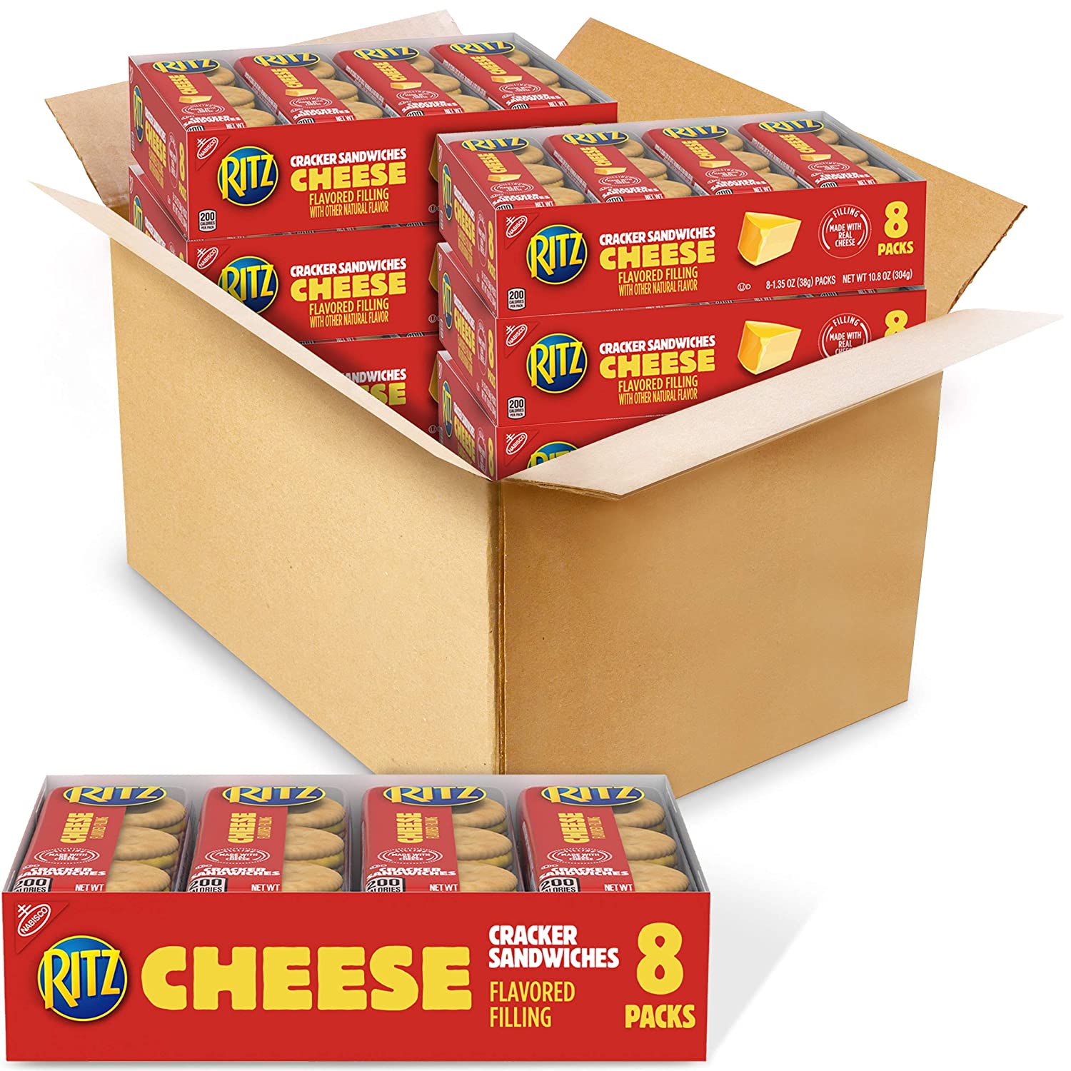 RITZ Cheese Sandwich Crackers. 48 Snack Packs (6 Boxes). 1.38 Ounce (Pack of 48)
