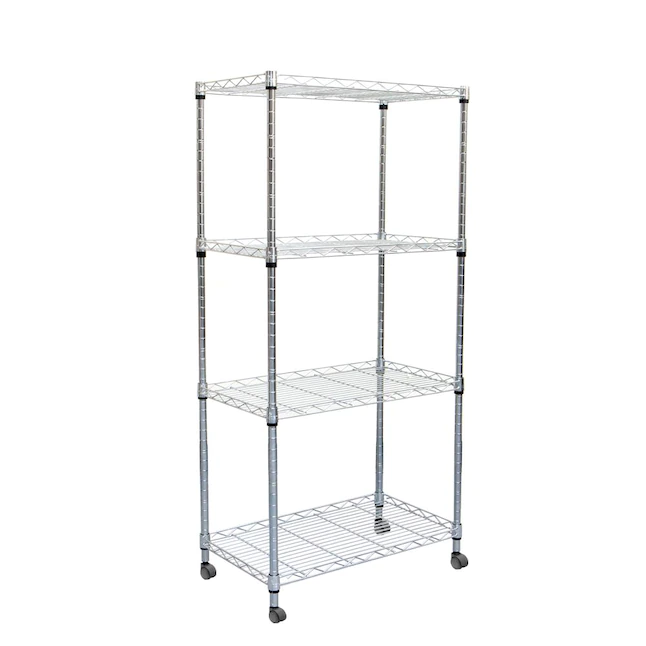 Mind Reader  23.23-in W x 13.39-in D x 48.74-in H 4-Tier Heavy Duty Metal Utility Shelving Unit