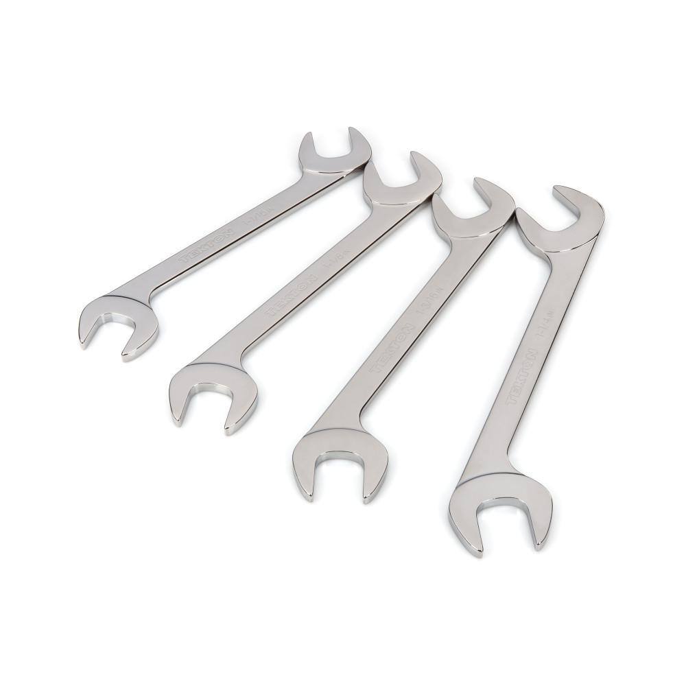 TEKTON WAE90101 1-1/16 in. to 1-1/4 in. Angle Head Open End Wrench Set (4-Piece)