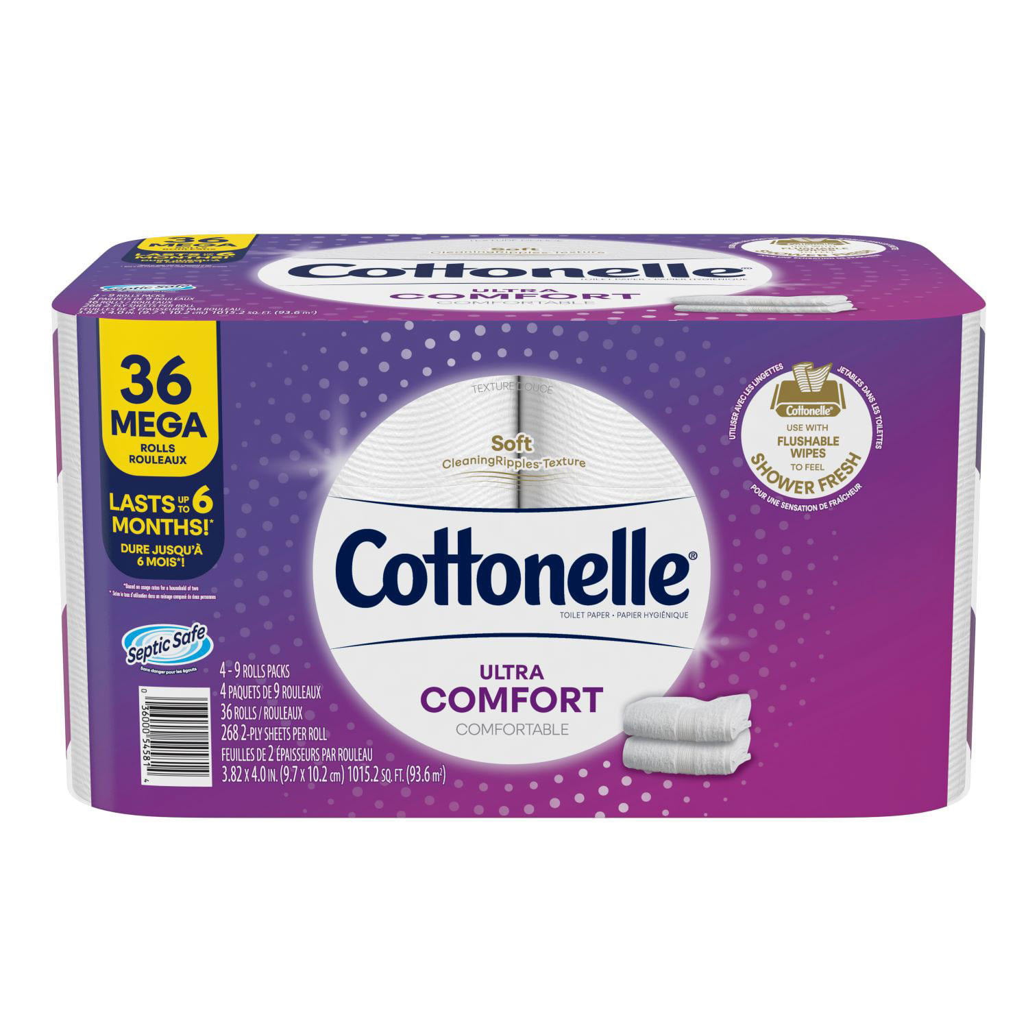 Cottonelle Ultra ComfortCare Toilet Paper (36 Mega Rolls. 268 sheets/roll)