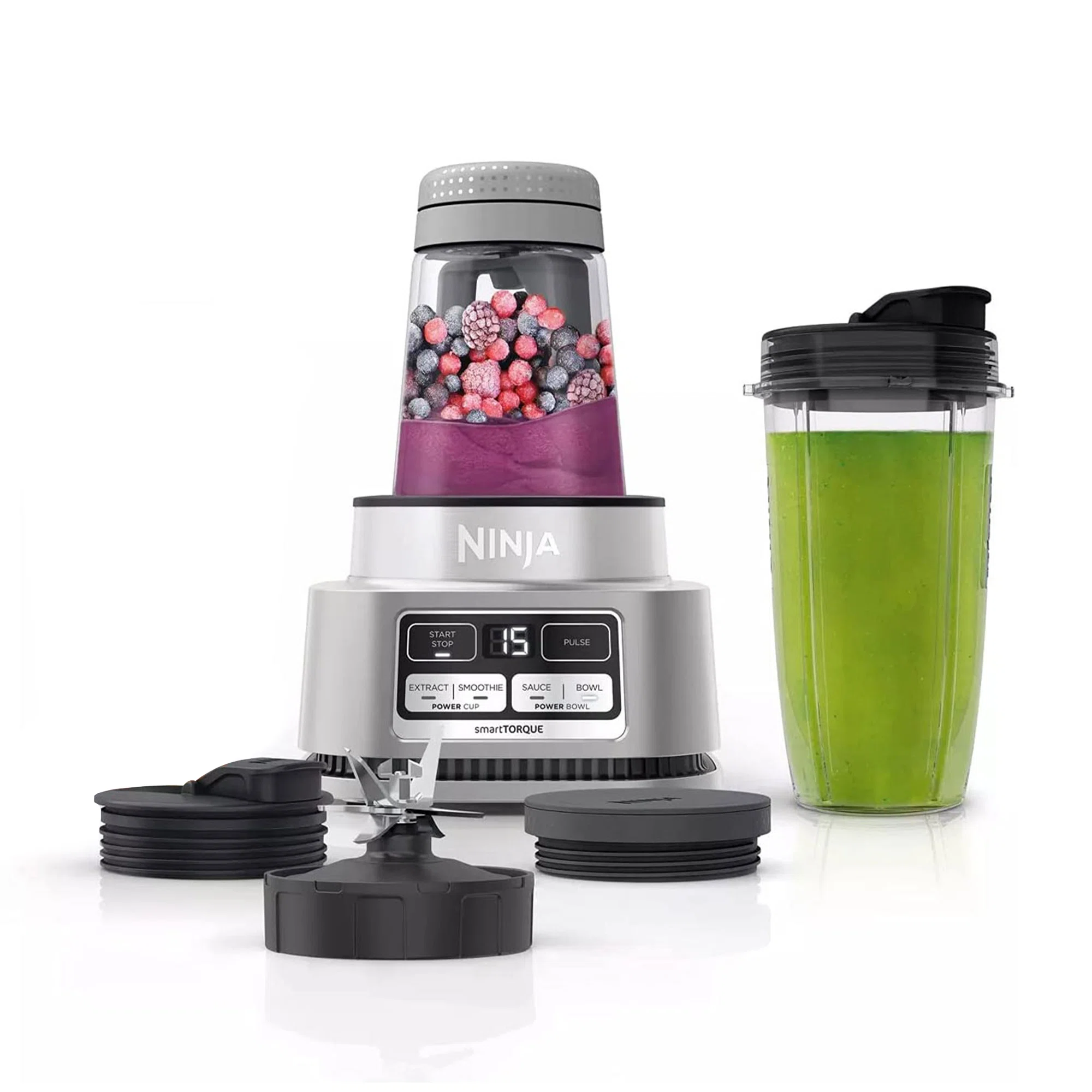 NINJA SS100 Foodi Smoothie Bowl Maker. 24 oz. Blender 2 Speeds Stainless Steel Auto iQ