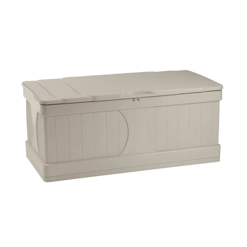 Suncast DB9000 Indoor Outdoor 99 Gallon Large Deck Box. Taupe