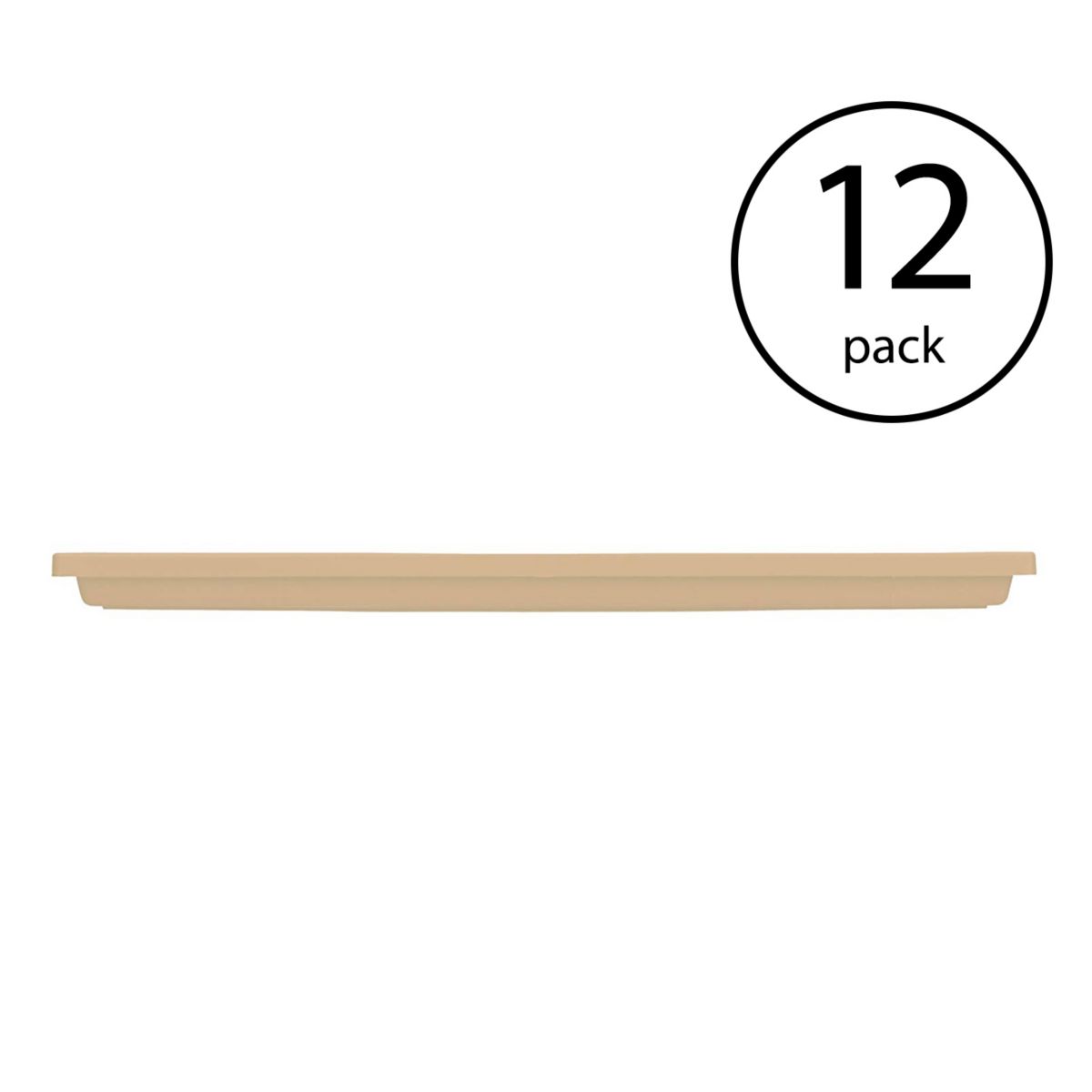HC Companies Venetian 24 Inch Rectangular Flower Box Saucer. Sandstone (12 Pack)
