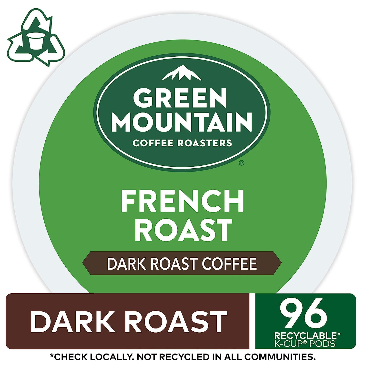 Green Mountain Coffee Roasters French Roast. Single-Serve Keurig K-Cup Pods. Dark Roast Coffee Pods. 96 Count