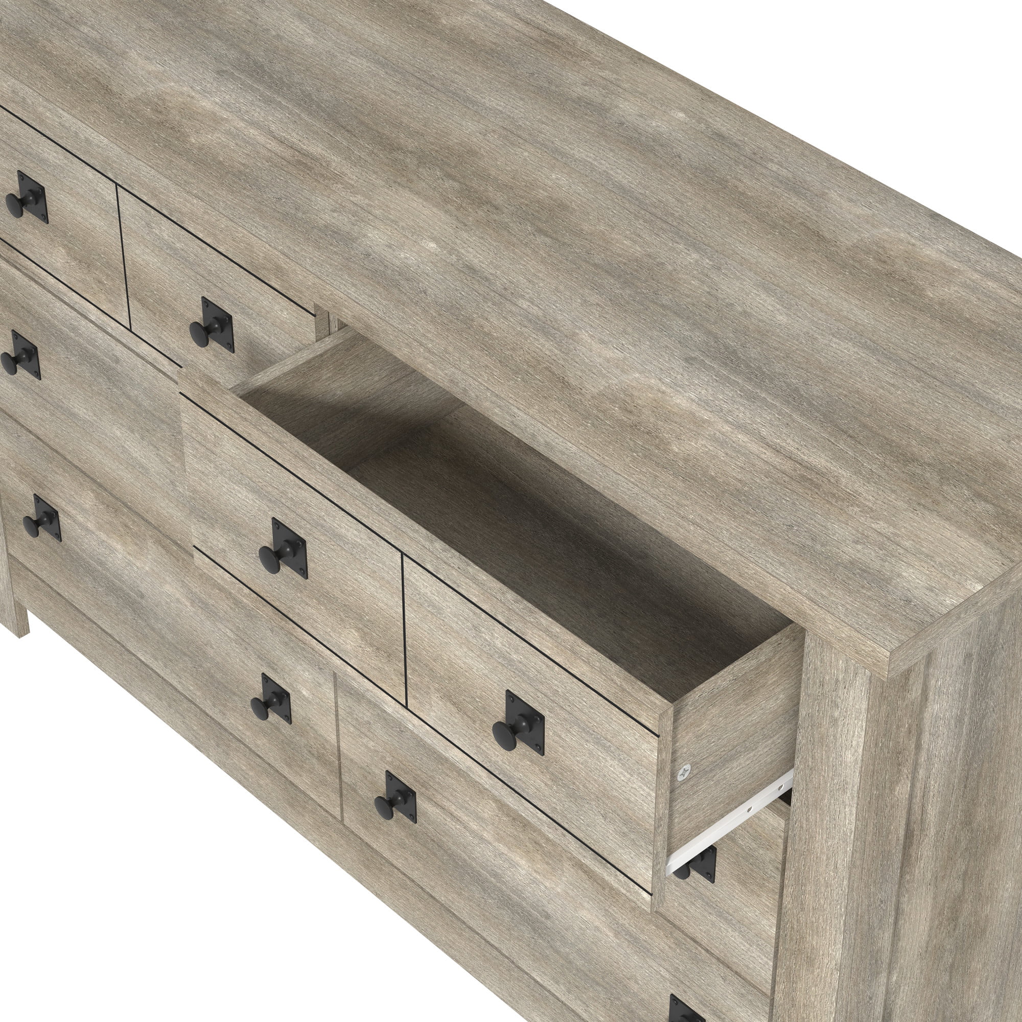 Hillsdale Addison Farmhouse 6 Drawer Dresser. Driftwood Gray