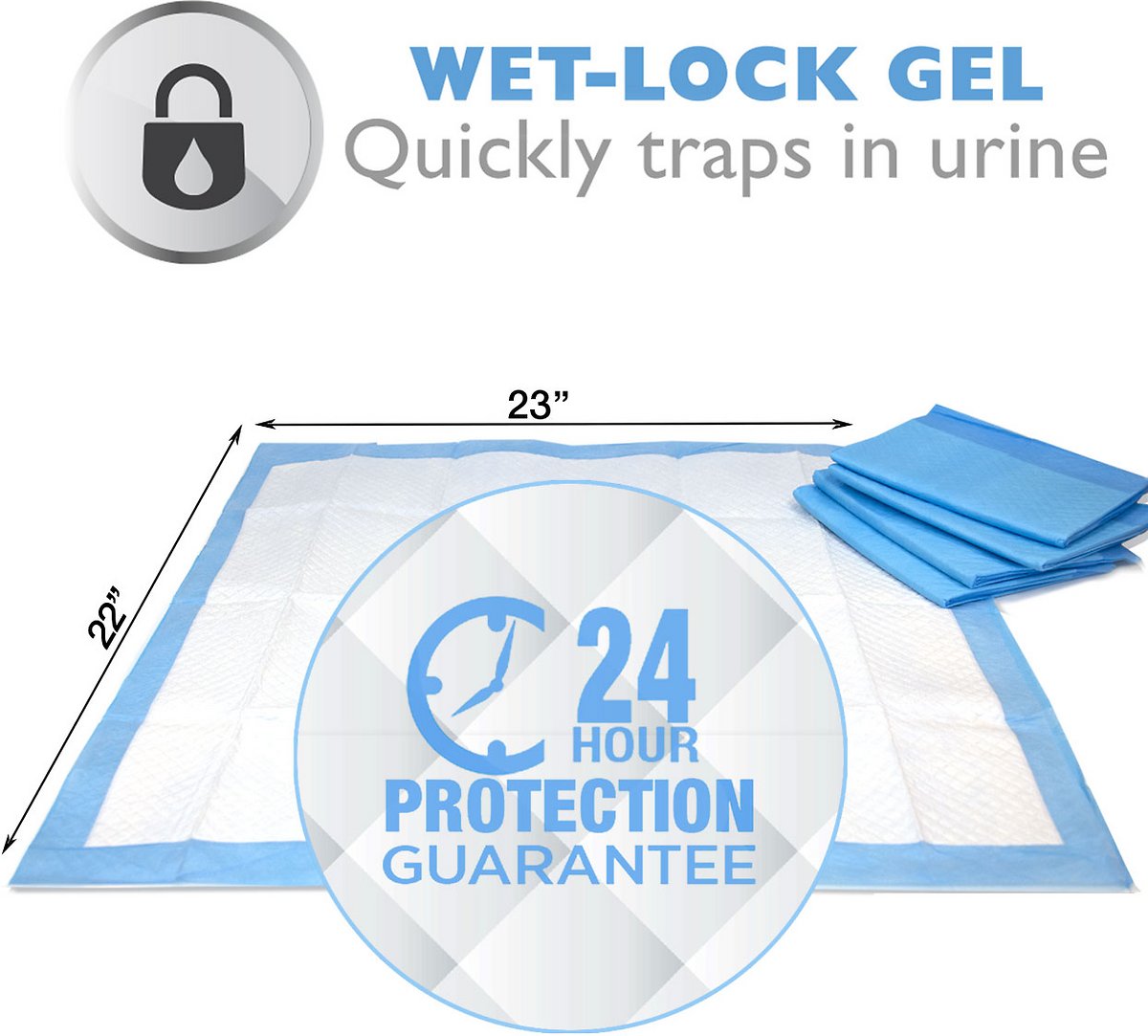 Wee-Wee Absorbent Dog Pee Pads. 22 x 23-in. Unscented. 20 Count