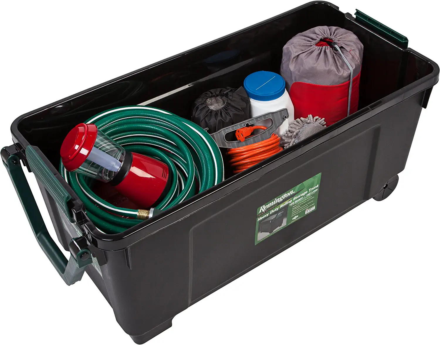 IRIS USA 2-Pack Store-It-All X-large 43.25-Gallon (173-Quart) Black Heavy Duty Rolling Tote with Latching Lid