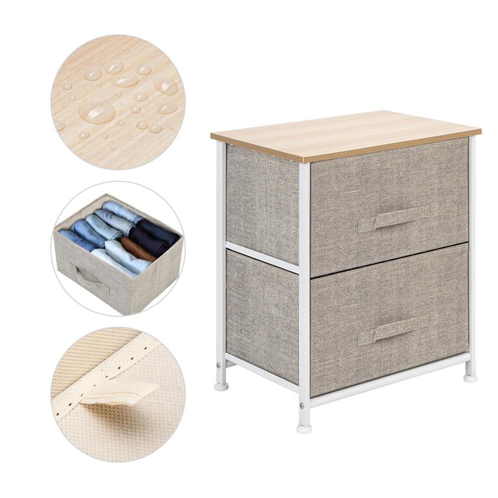 Zimtown Nightstand with 2 Drawers - Bedside Furniture & Accent End Table Chest Linen