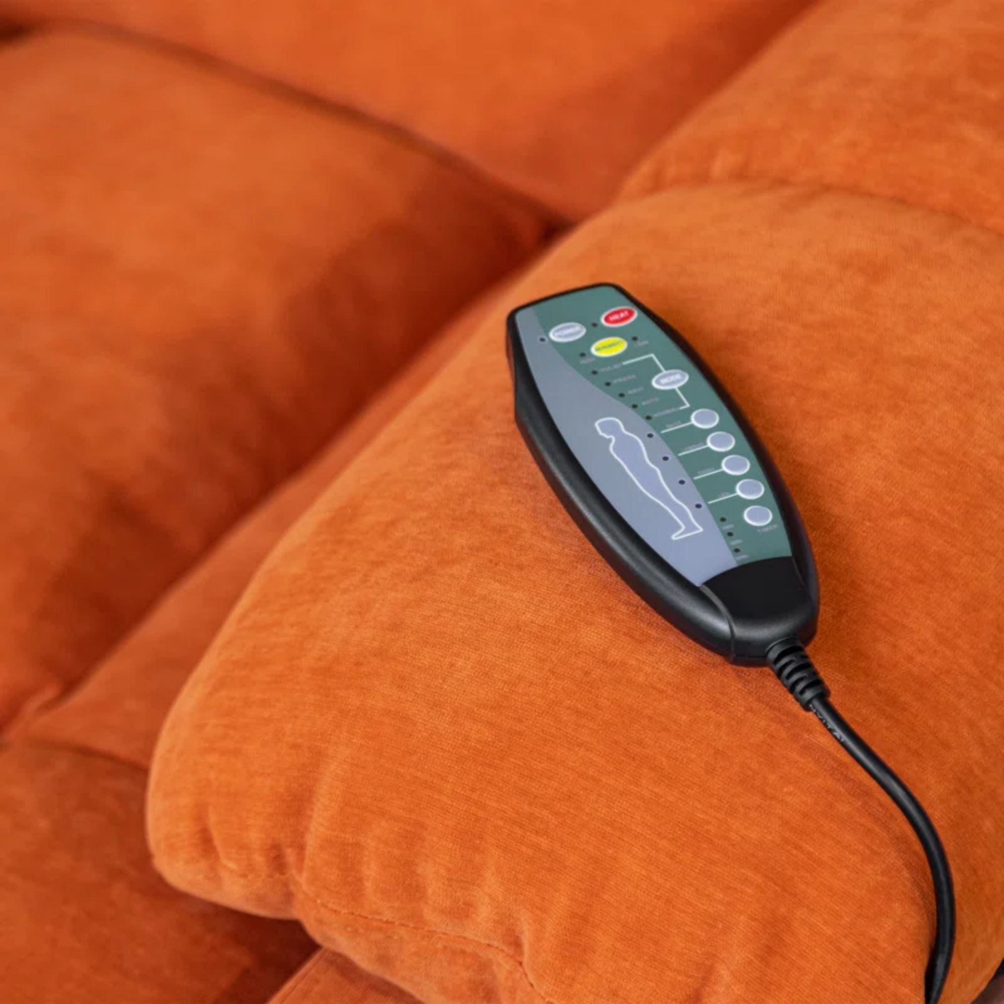 36.6″ Wide Super Soft and Oversize Chenille Manual Swivel Rocker Heating Massage Recliner Chair with Cupholders for Living Room. Bedroom.  Orange