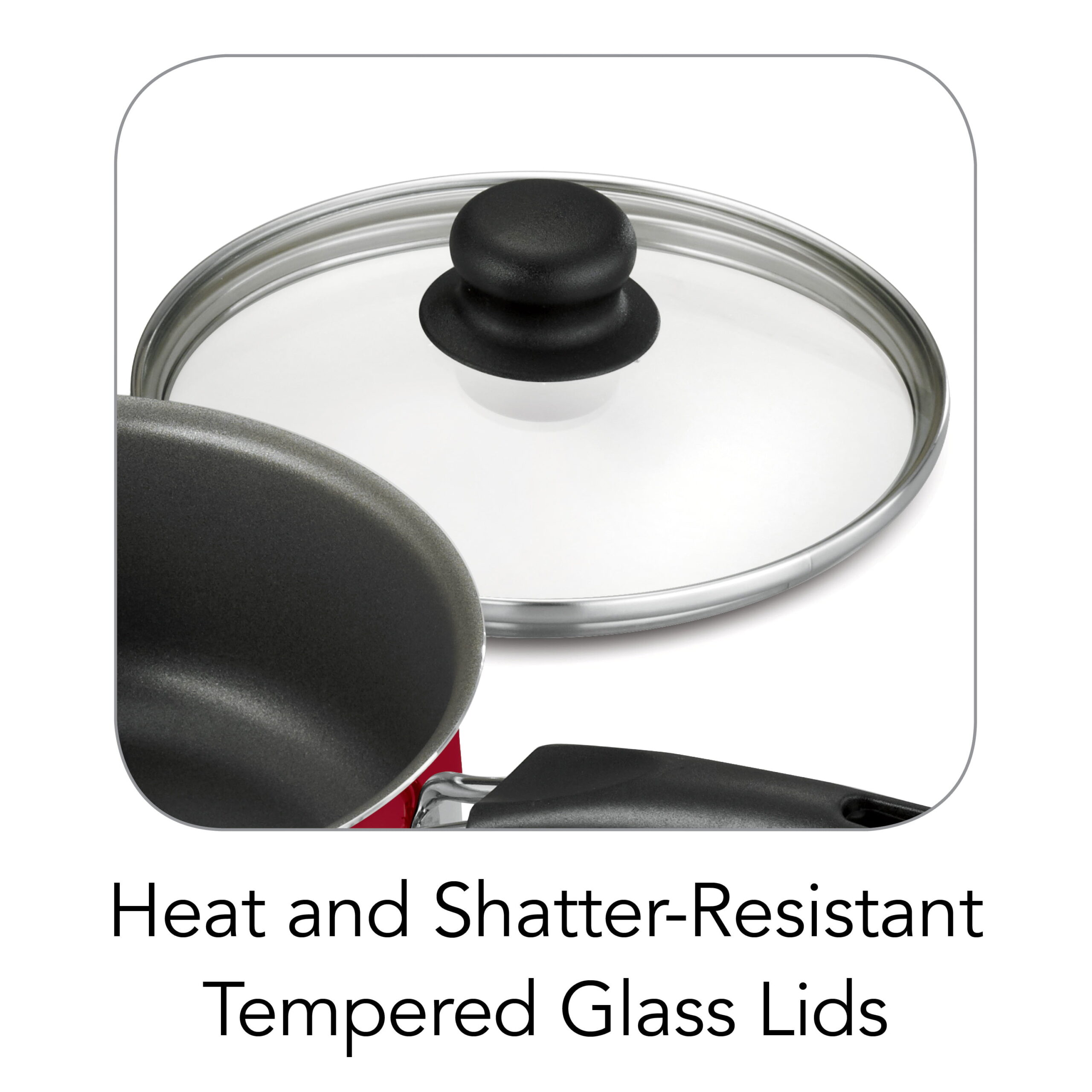 Tramontina 9-Piece Non-stick Cookware Set. Red