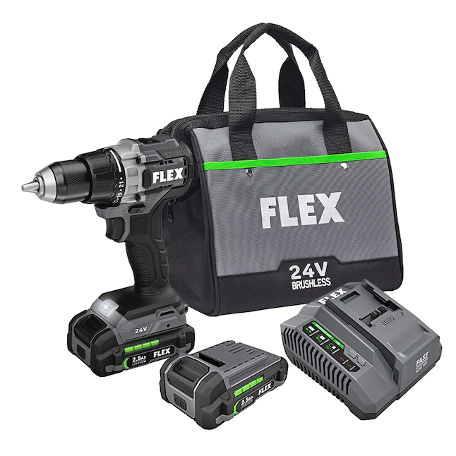 FLEX FX1151-2A 24-volt 1/2-in Single Sleeve Keyless Ratchet Brushless Cordless Drill
