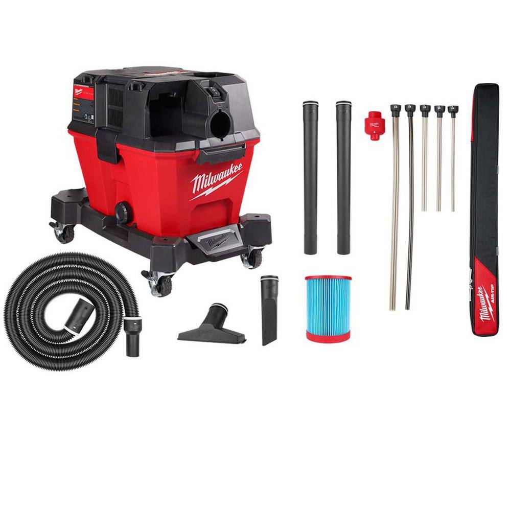 Milwaukee 0910-20-49-90-2037 M18 FUEL 6 Gal. Cordless Wet/Dry Shop Vac W/Filter. Hose and AIR-TIP 1-1/4 in. - 2-1/2 in. Micro Hose Attachment