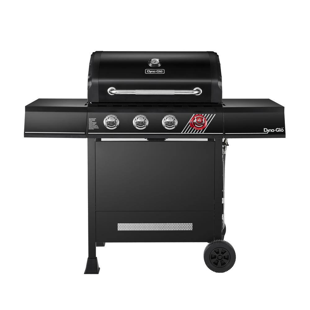 Dyna-Glo DGH450CRP 4-Burner Propane Gas Grill in Matte Black with TriVantage Multifunctional Cooking System