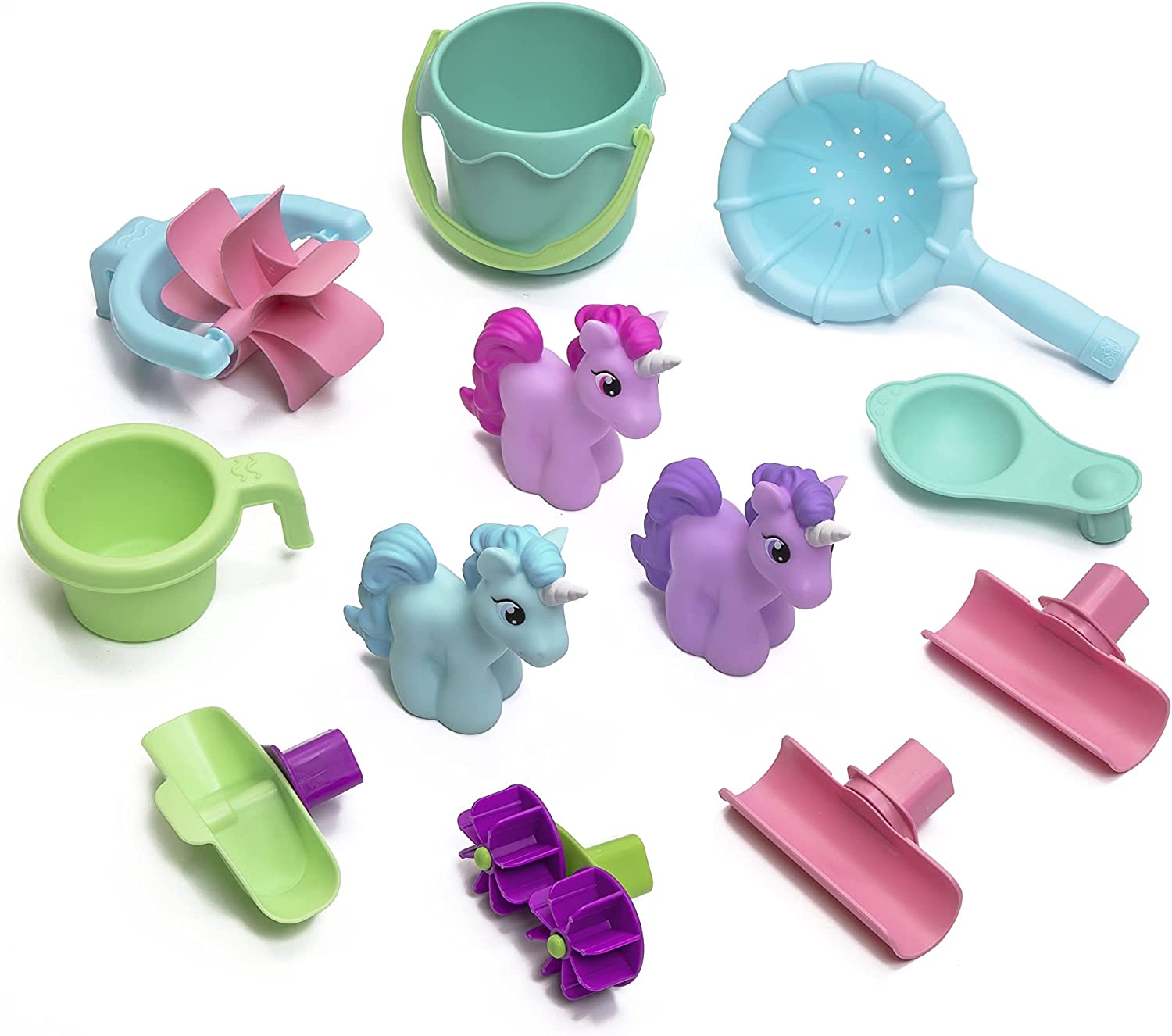 Step2 Rain Showers & Unicorns Water Table – Kids Purple Water Play Table with 13-Pc Unicorn Accessory Set