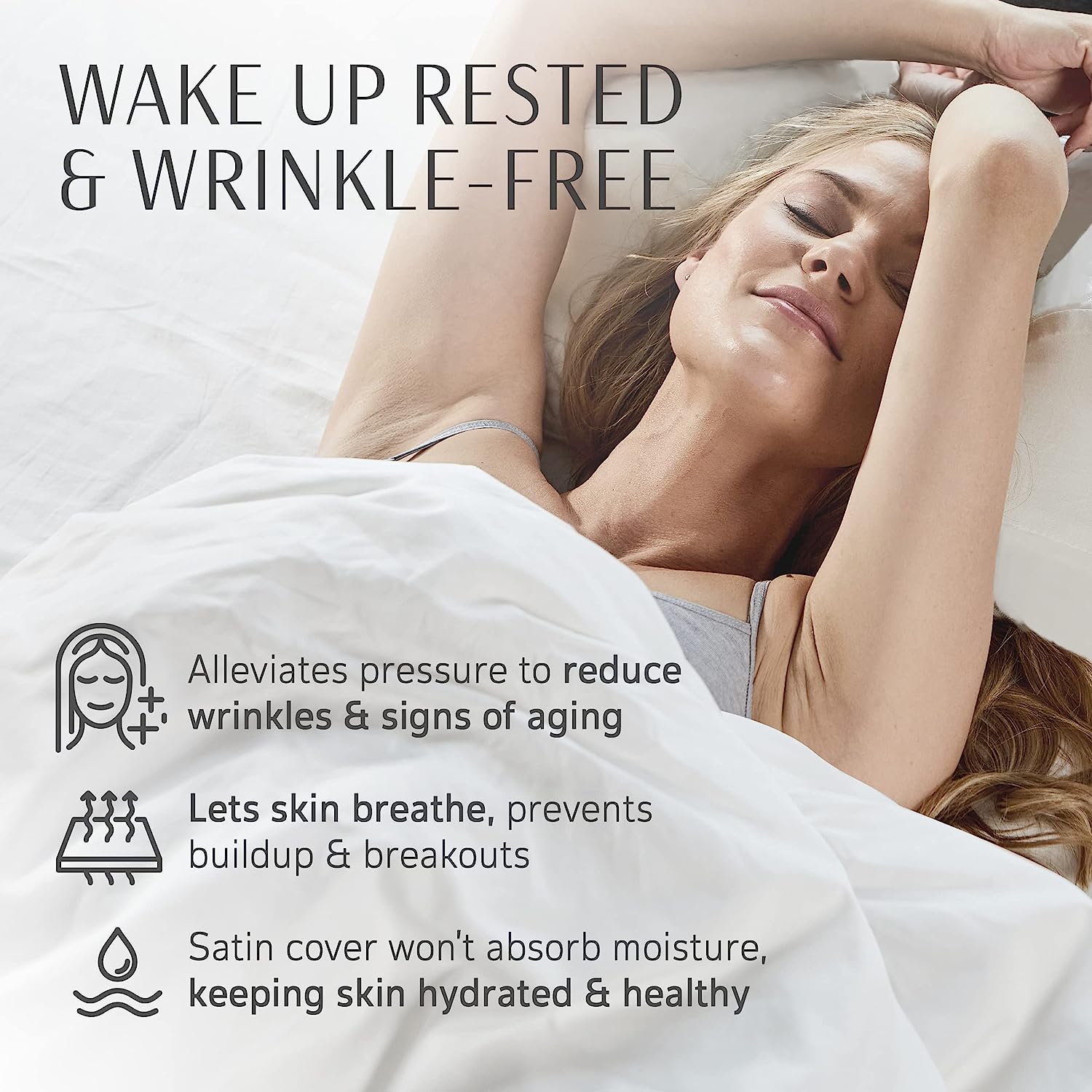 YourFacePillow Beauty Pillow - Anti Wrinkle & Anti Aging Back Sleeping Pillow - Wrinkle Prevention Pillow to Sleep on Back - Memory Foam Beauty Sleep Pillow (Large with Satin Case)