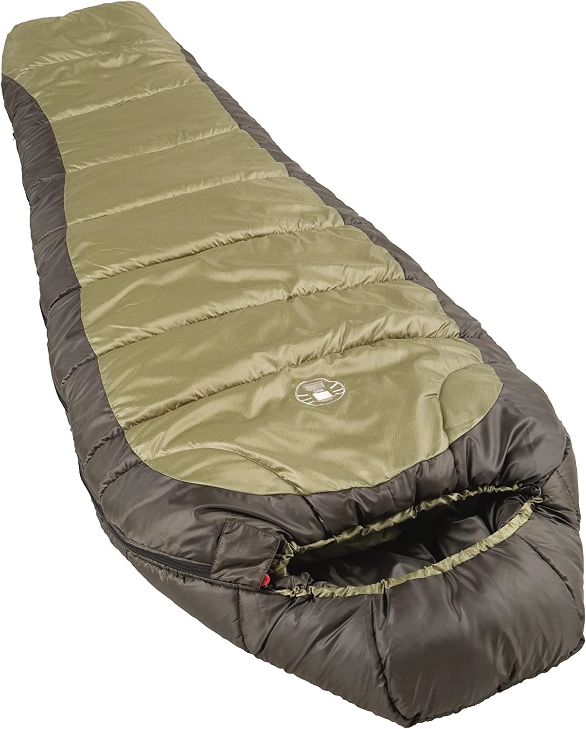 Coleman North Rim Cold-Weather Mummy Sleeping Bag. 0°F Sleeping Bag for Big & Tall Adults. No-Snag Zipper with Adjustable Hood for Warmth and Ventilation