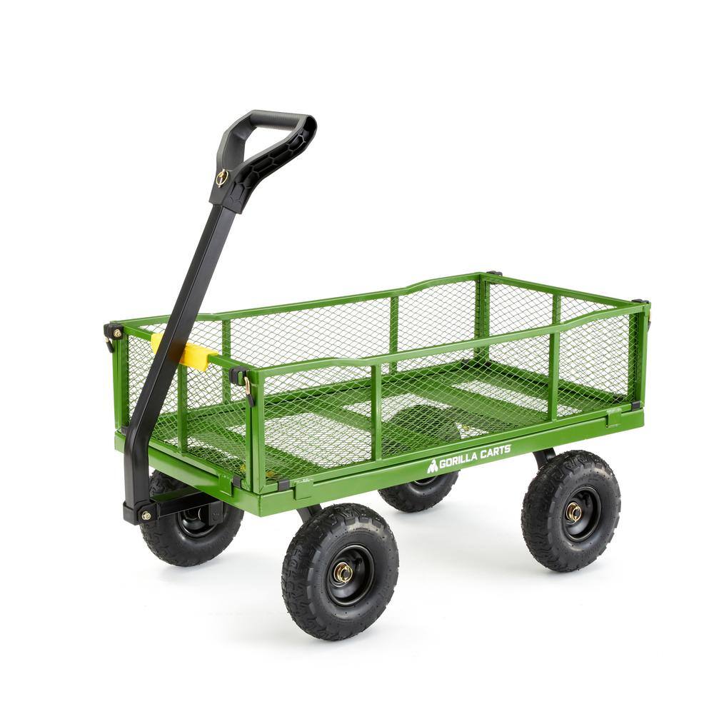 GORILLA CARTS GCG-2140 4 cu. ft. Metal Garden Utility Cart