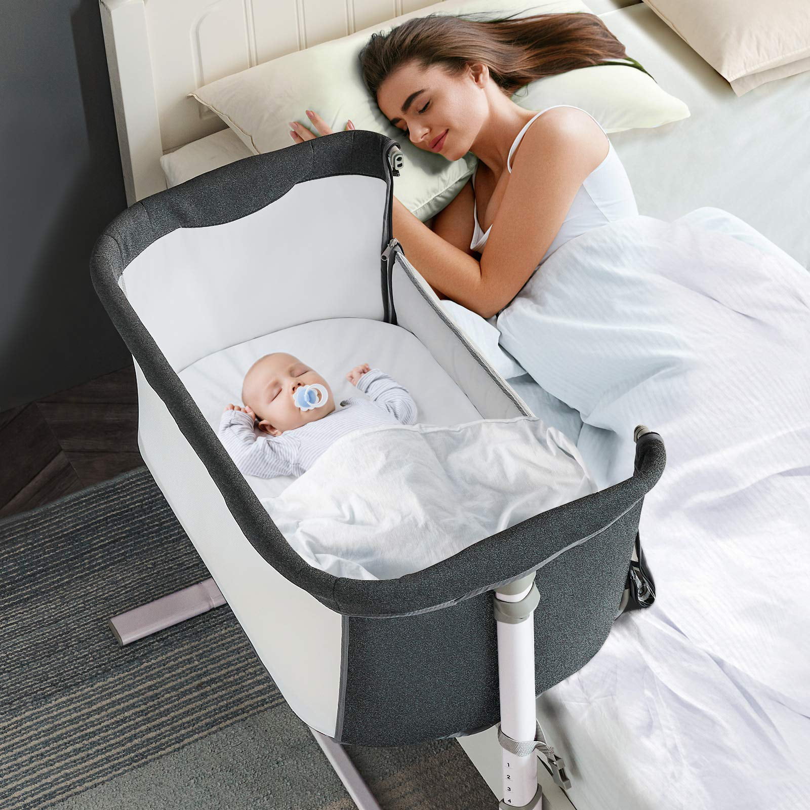 RONBEI Baby Bassinet Bedside Sleeper.Easy to Assemble Bassinets for Baby/Infants