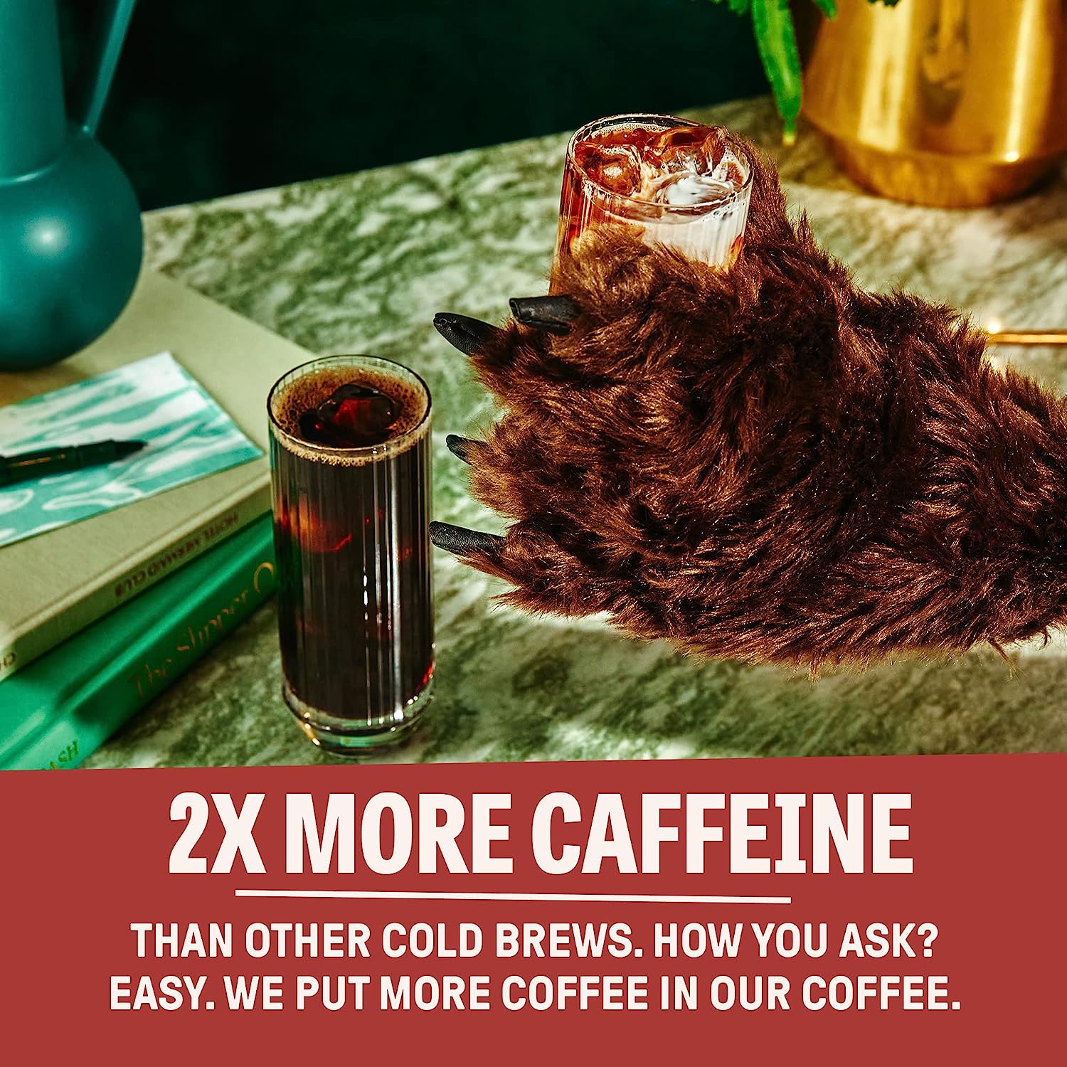 Wandering Bear Organic Mocha Cold Brew Coffee. 32 fl oz. 6 pack - Extra Strong. Smooth. Organic. Unsweetened. Shelf-Stable. and Ready to Drink Iced Coffee. Cold Brewed Coffee. Cold Coffee