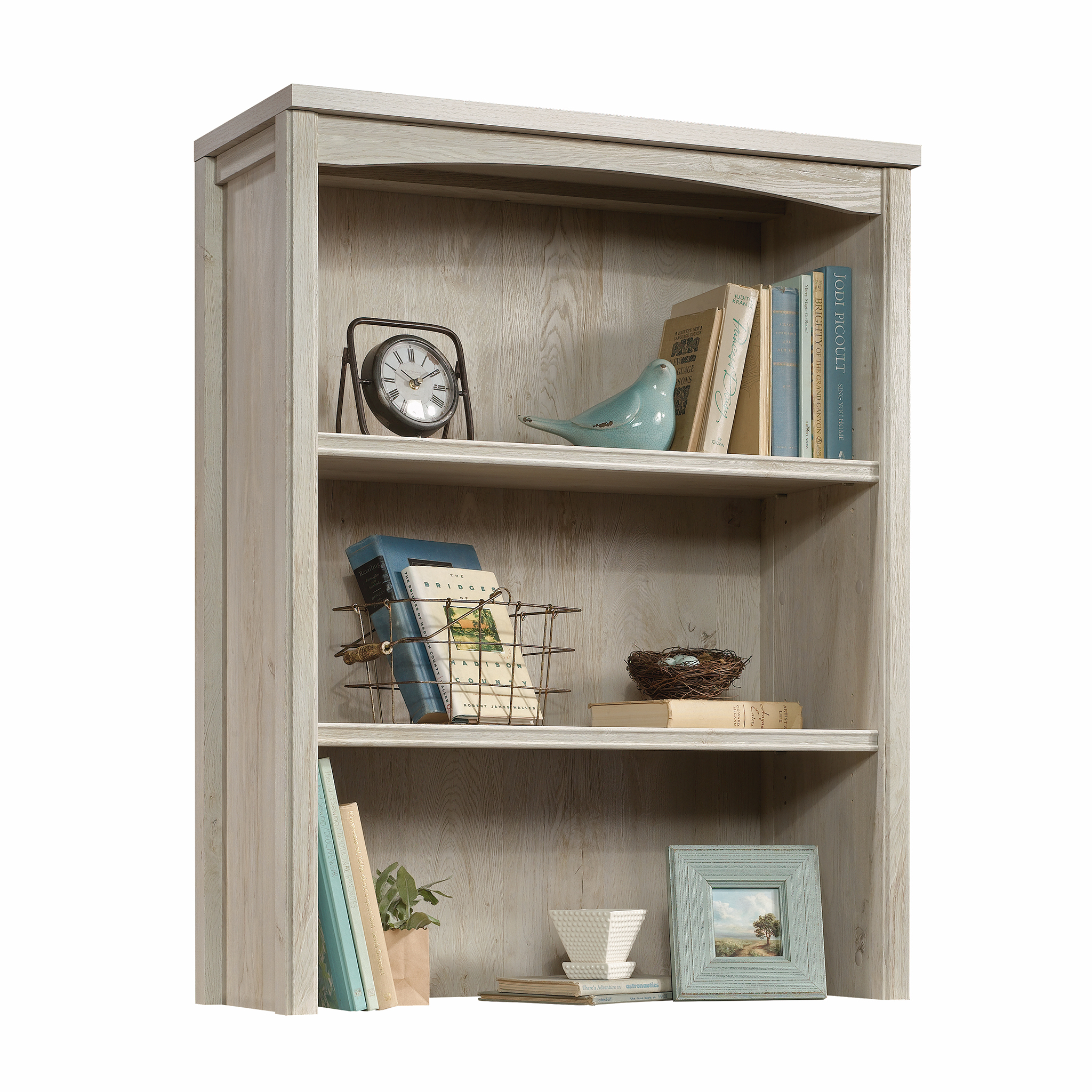 Sauder Costa Library Hutch. Chalked Chestnut Finish